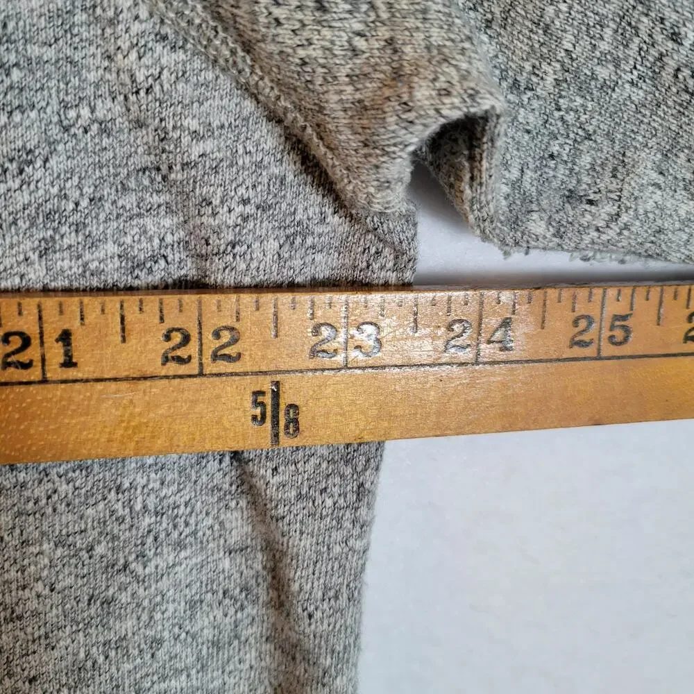 J. Crew Mens Cotton Pullover Pocket Button Hoodie Sweater Size XL Gray Preppy